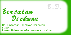 bertalan dickman business card
